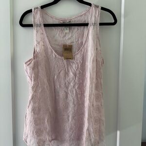 Pink Lace Scoop Neck Tank Top - Lucky Brand